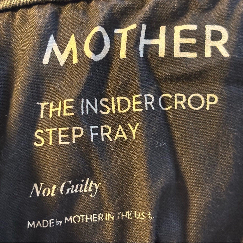 MOTHER Black Denim Jeans Insider Crop Step Fray in Not Guilty Size 30 - Picture 5 of 16